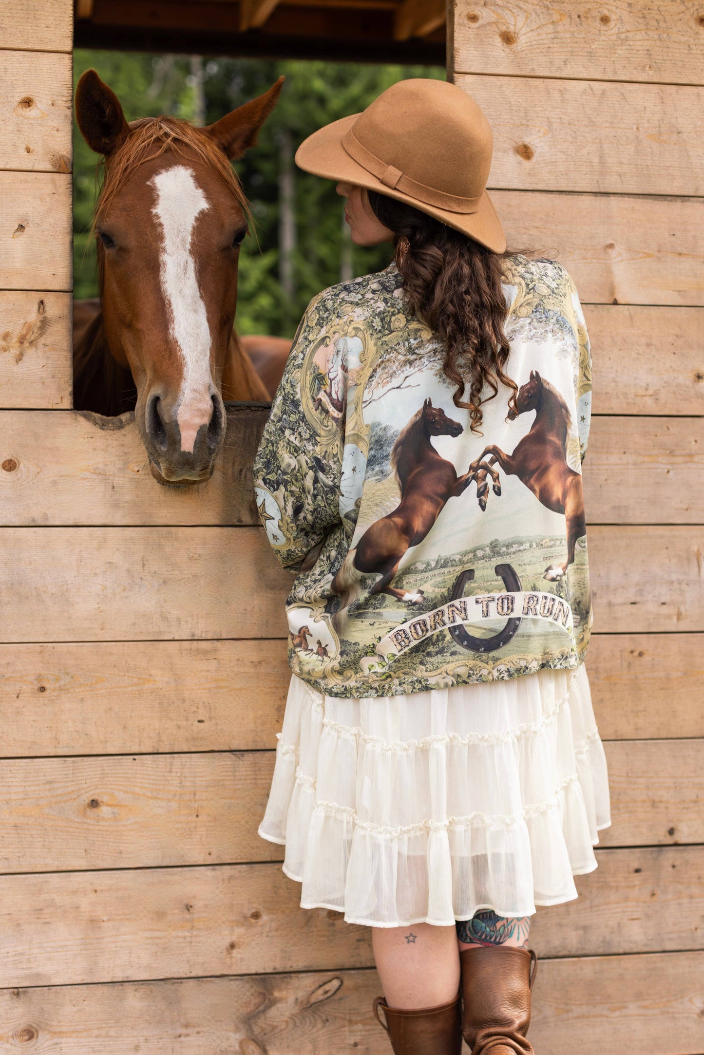 Born To Run Cropped Kimono