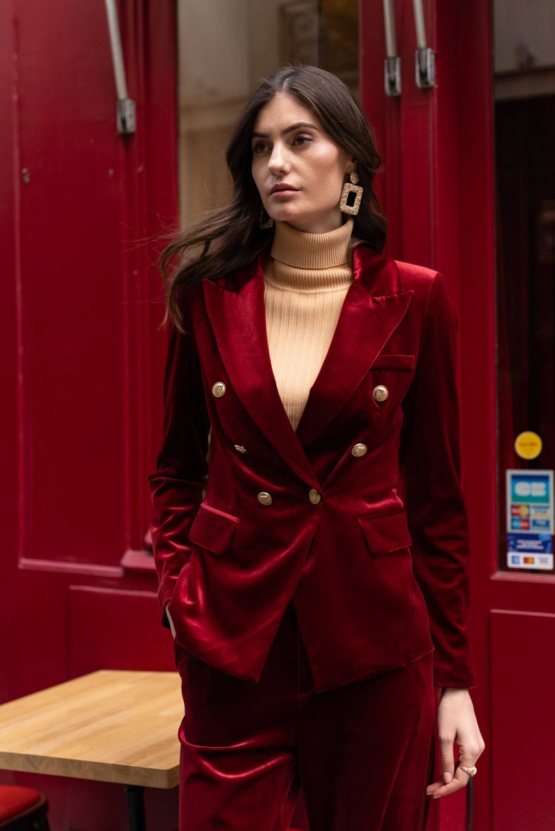 Velvet jacket Burgundy