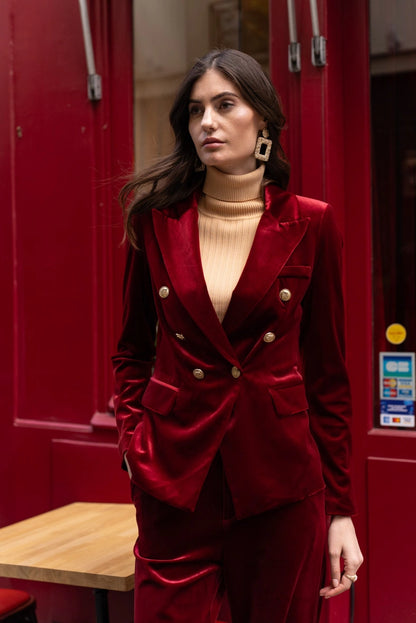 Velvet jacket Burgundy