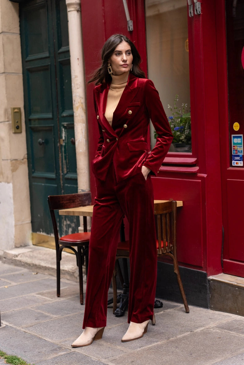 Velvet jacket Burgundy