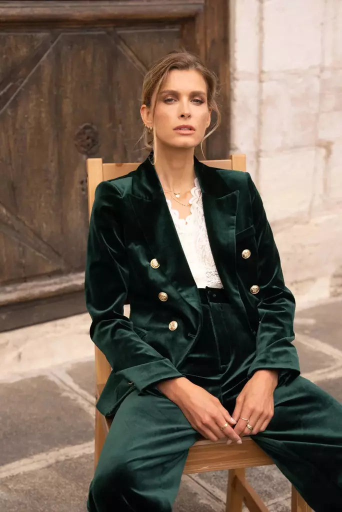 Velvet Jacket Dark Green