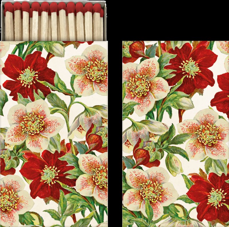 Tulitikkurasia- 6x11 cm / Jouluruusut