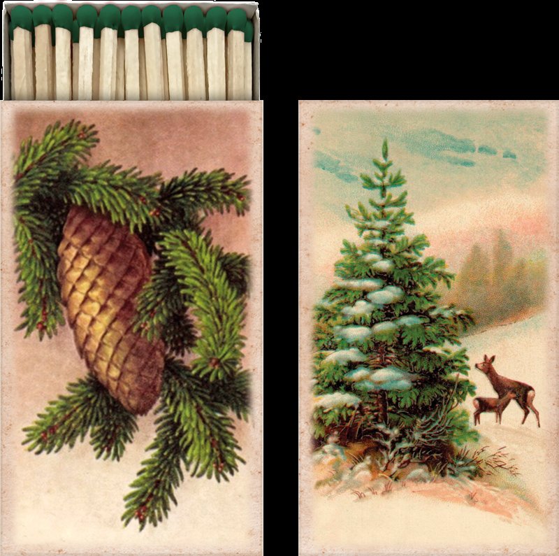 Tulitikkurasia - 6x11 cm / Christmas lights - fir & conifer