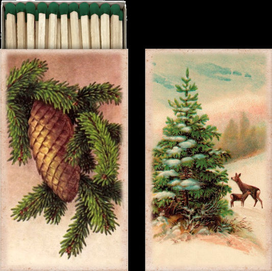 Tulitikkurasia - 6x11 cm / Christmas lights - fir & conifer