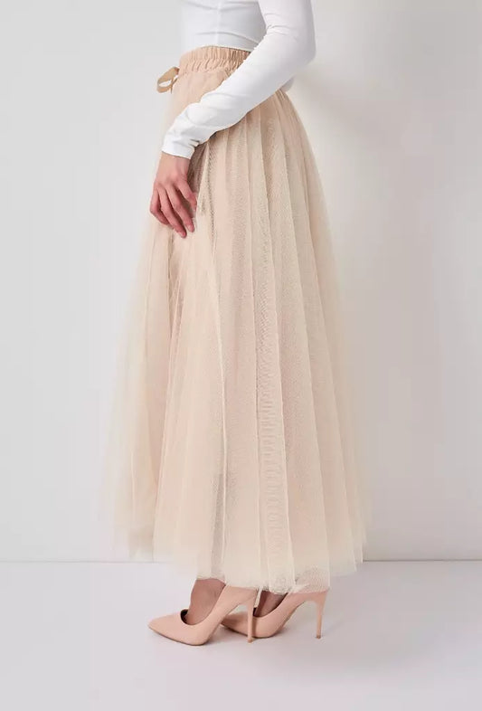 Tulle skirt Nude