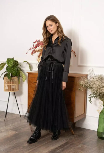 Tulle Skirt Polka Dot Black