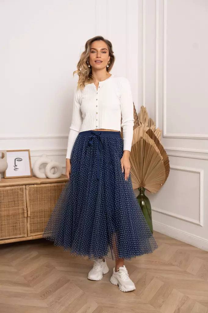 Tulle Skirt Polka Dot Navy