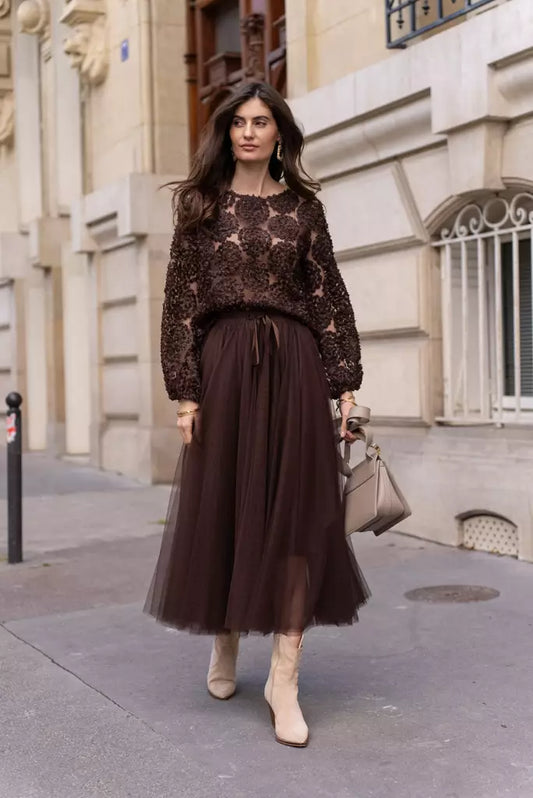 Tulle Skirt Brown