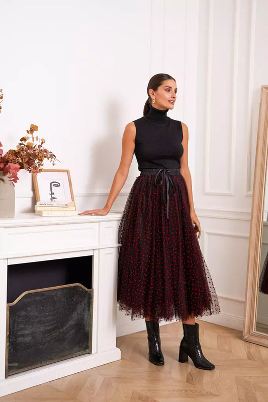 Tulle Skirt Heart Black