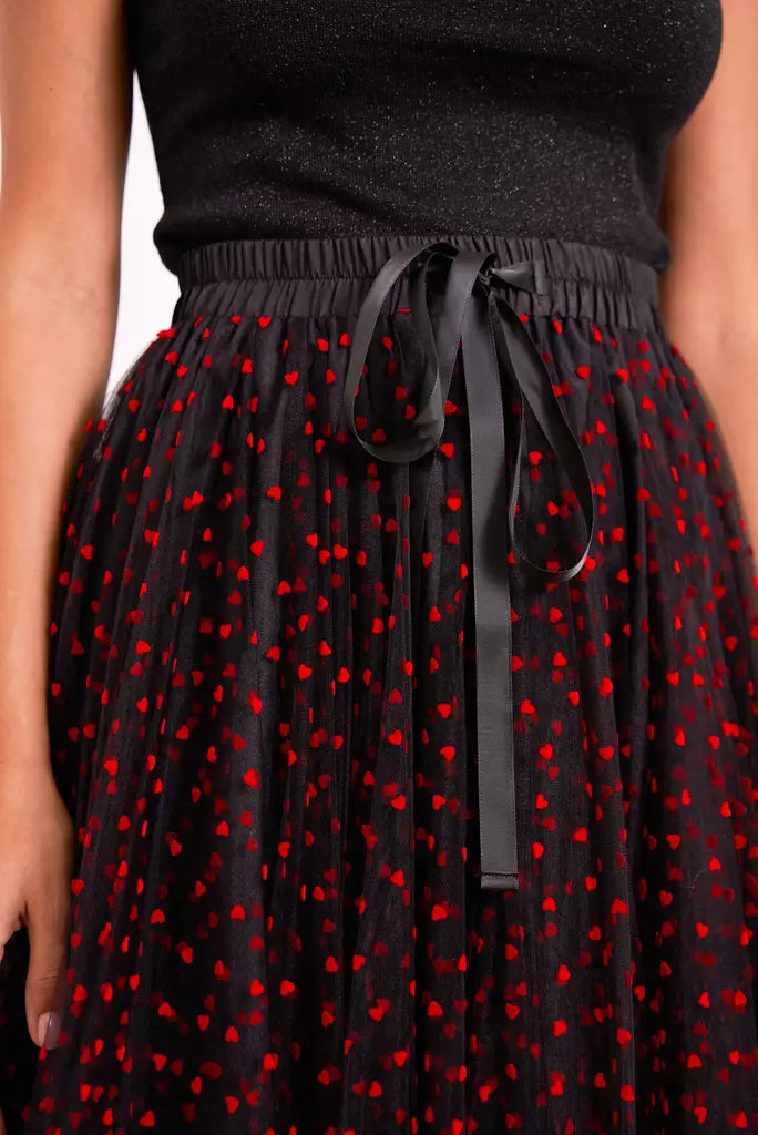 Tulle Skirt Heart Black