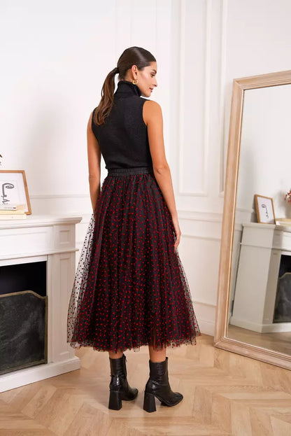 Tulle Skirt Heart Black