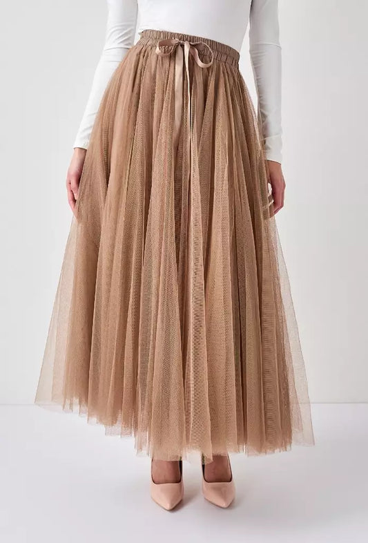 Tulle skirt Taupe